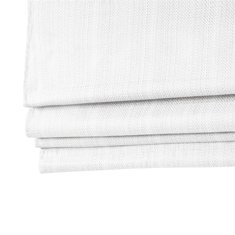 Madison Park Galen Basketweave Room Darkening Cordless Roman Shade in White