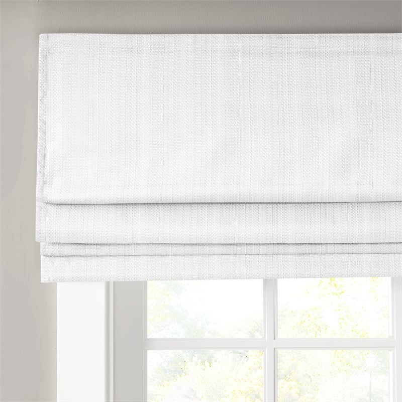 Madison Park Galen Basketweave Room Darkening Cordless Roman Shade in White