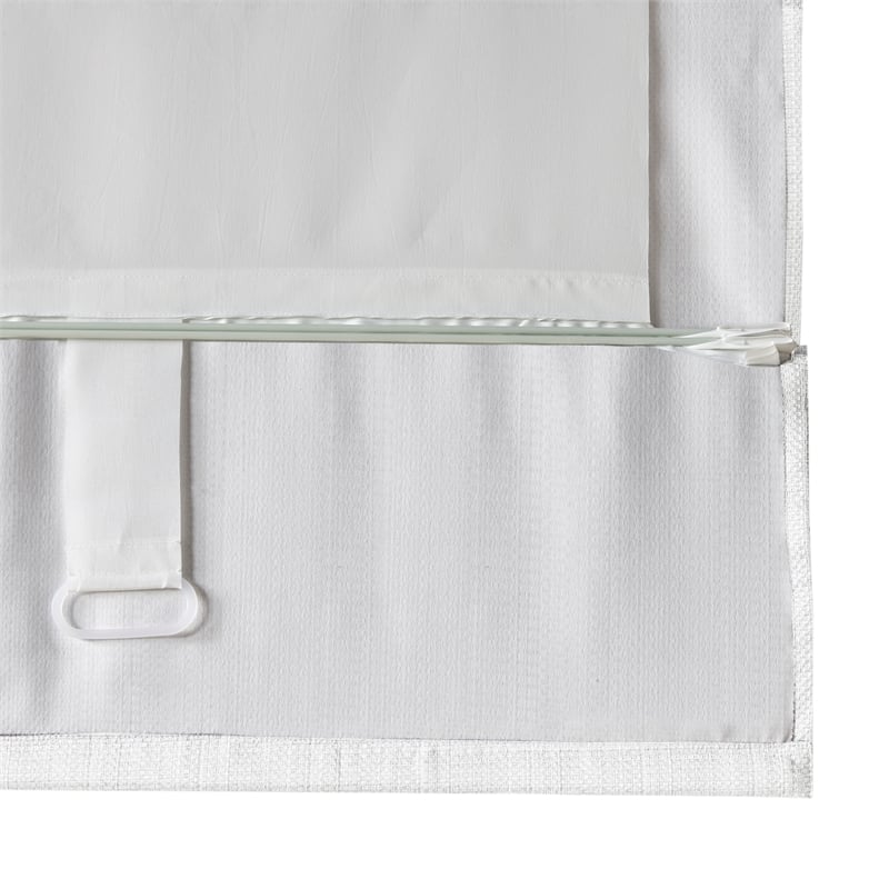 Madison Park Galen Basketweave Room Darkening Cordless Roman Shade in White