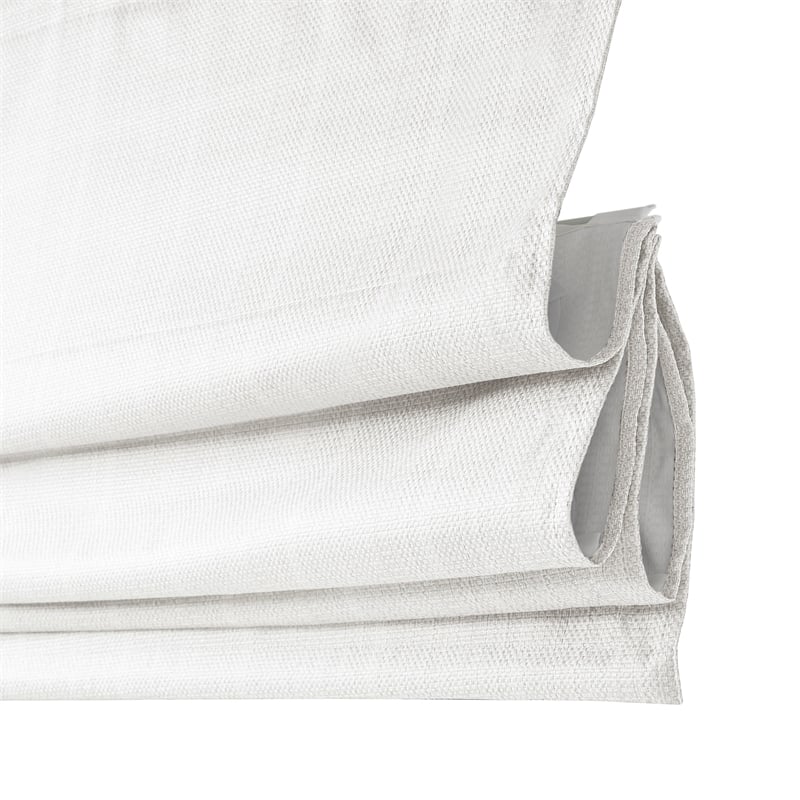 Madison Park Galen Basketweave Room Darkening Cordless Roman Shade in White