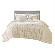Intelligent Design Raina Metallic Printed Comforter Set in Ivory and Gold