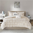 Intelligent Design Raina Metallic Printed Comforter Set in Ivory and Gold