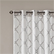 Madison Park Saratoga Fretwork Print Grommet Top Window Curtain in Ivory