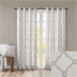 Madison Park Saratoga Fretwork Print Grommet Top Window Curtain in Ivory