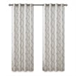 Madison Park Saratoga Fretwork Print Grommet Top Window Curtain in Ivory
