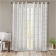 Madison Park Saratoga Fretwork Print Grommet Top Window Curtain in Ivory