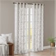 Madison Park Saratoga Fretwork Print Grommet Top Window Curtain in Ivory