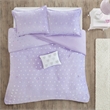 Mi Zone Rosalie Metallic Printed Plush Comforter Set in Purple and Silver