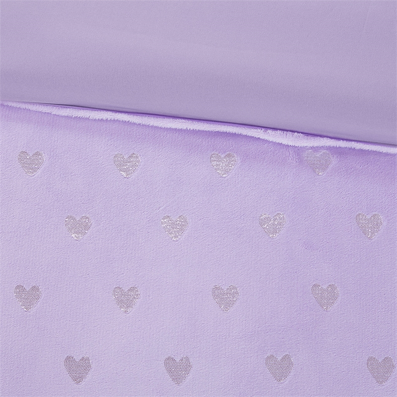 Mi Zone Rosalie Metallic Printed Plush Comforter Set in Purple and Silver