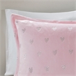 Mi Zone Rosalie Metallic Printed Plush Comforter Set in Pink and Silver