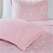 Mi Zone Rosalie Metallic Printed Plush Comforter Set in Pink and Silver