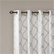 Madison Park Saratoga Fretwork Print Grommet Top Window Curtain in Ivory