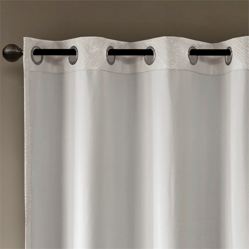 SunSmart Bentley Ogee Knitted Jacquard Total Blackout Panel in Ivory