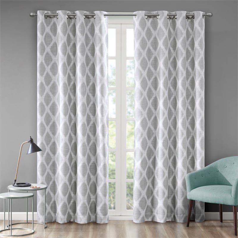 SunSmart Blakesly Printed Ikat Blackout Panel in Grey