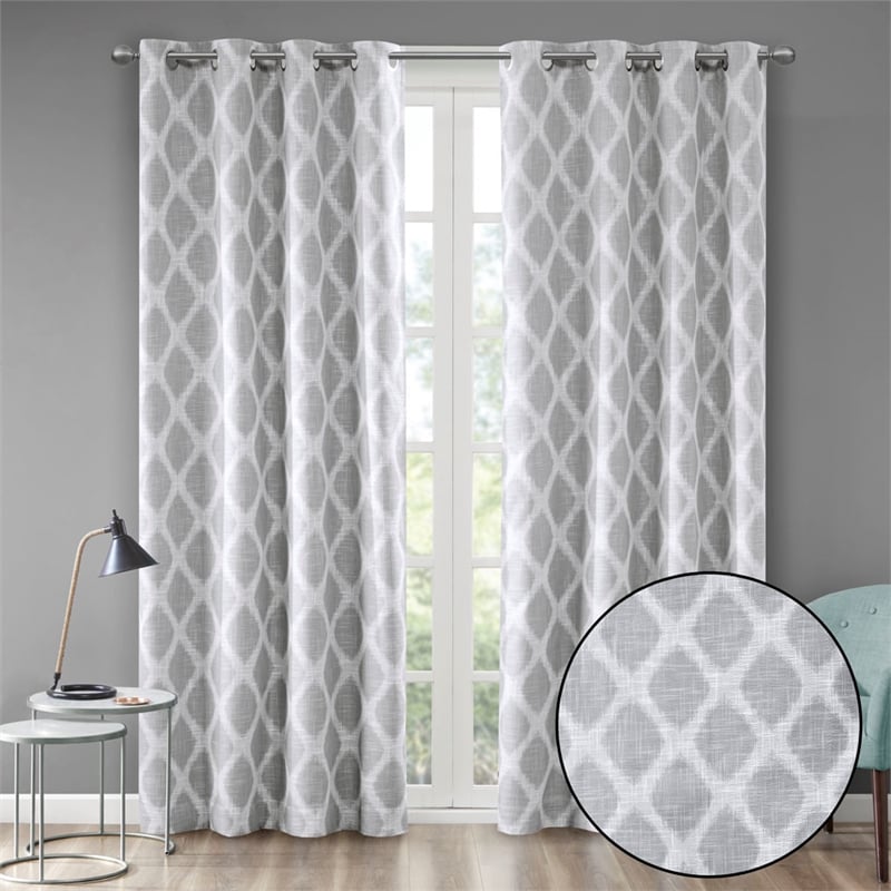 SunSmart Blakesly Printed Ikat Blackout Panel in Grey