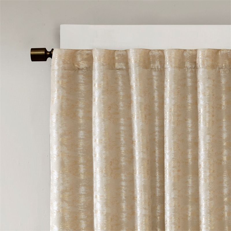 SunSmart Cassius Jacquard Lined Total Blackout Rod Pocket Back Tab Window Panel