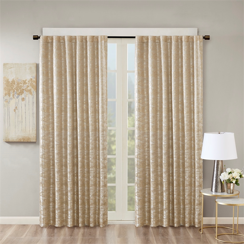 SunSmart Cassius Jacquard Lined Total Blackout Rod Pocket Back Tab Window Panel