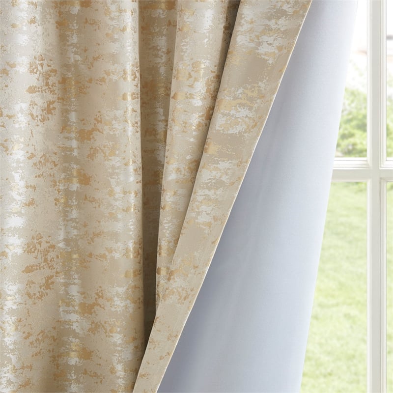 SunSmart Cassius Jacquard Lined Total Blackout Rod Pocket Back Tab Window Panel