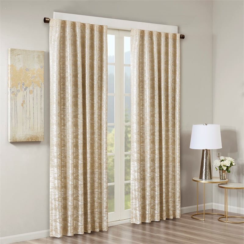 SunSmart Cassius Jacquard Lined Total Blackout Rod Pocket Back Tab Window Panel