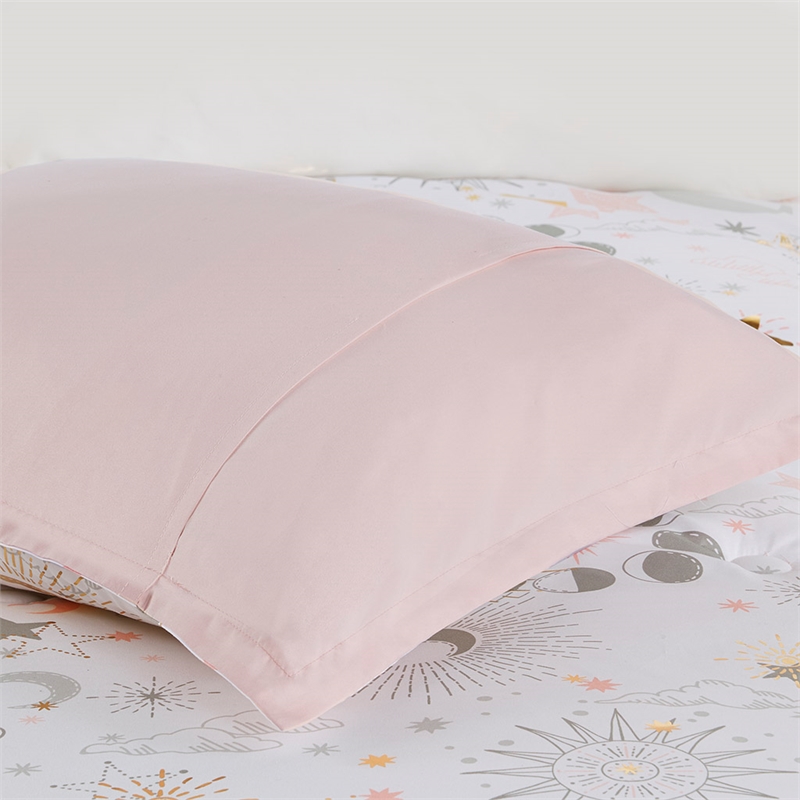 Celia Starry Sky Metallic Printed Comforter Set in Blush and Gold