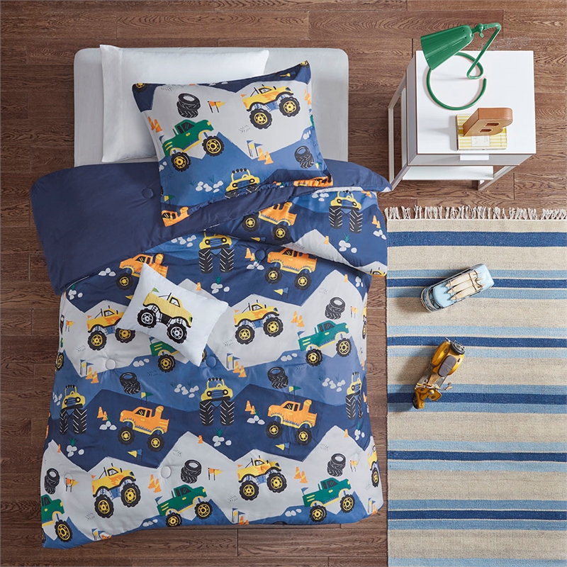 Nash Monster Truck Comforter Set in Blue