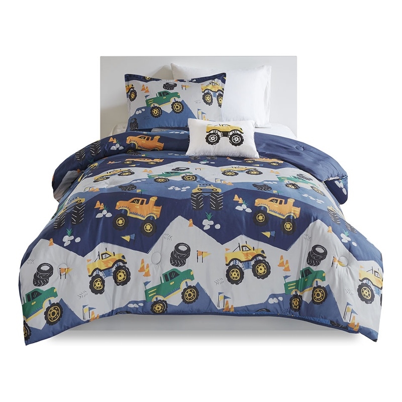 Nash Monster Truck Comforter Set in Blue