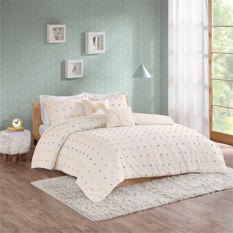 Urban Habitat Callie Cotton Jacquard Pom Pom Comforter Set in Multi