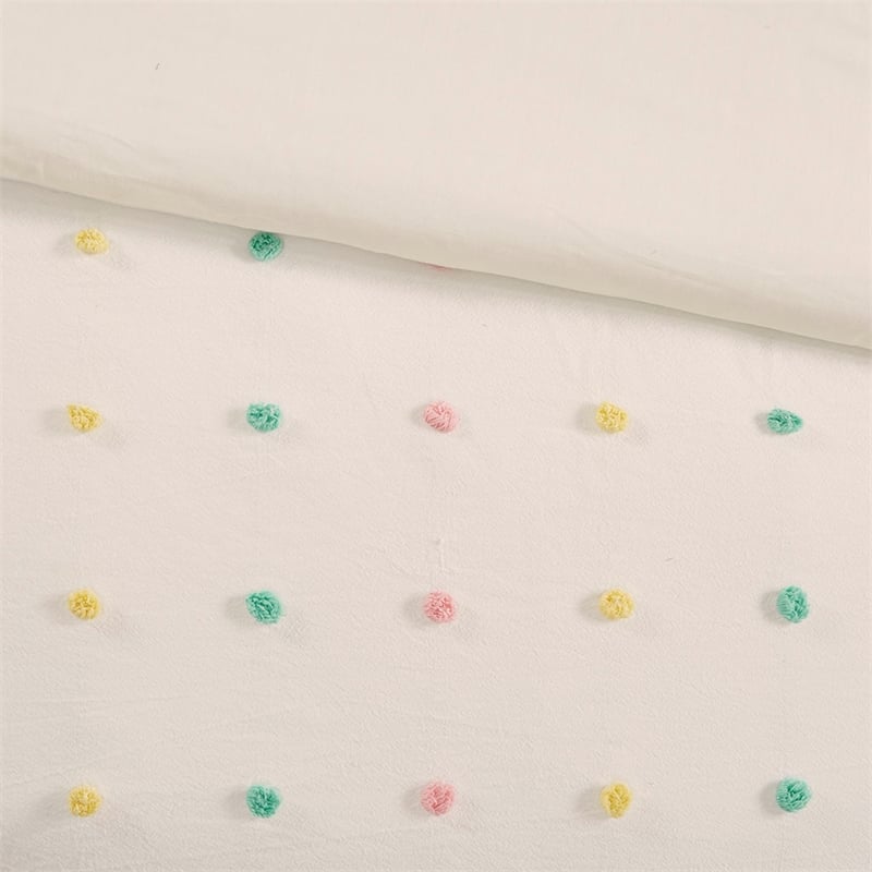 Urban Habitat Callie Cotton Jacquard Pom Pom Comforter Set in Multi