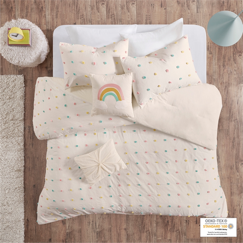 Urban Habitat Callie Cotton Jacquard Pom Pom Comforter Set in Multi