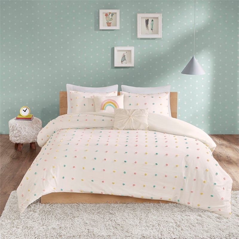 Urban Habitat Callie Cotton Jacquard Pom Pom Comforter Set in Multi