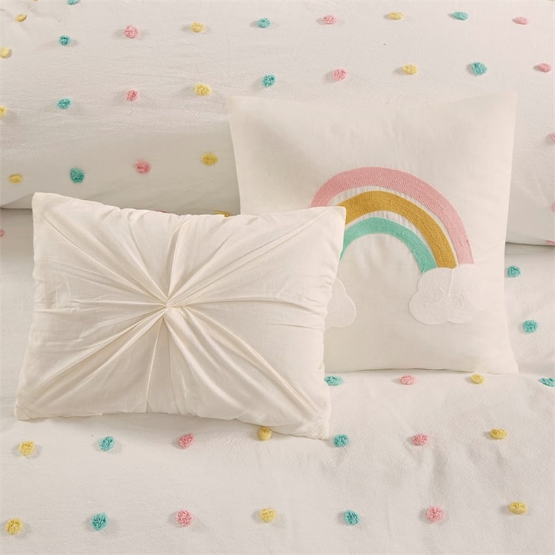 Urban Habitat Callie Cotton Jacquard Pom Pom Comforter Set in Multi