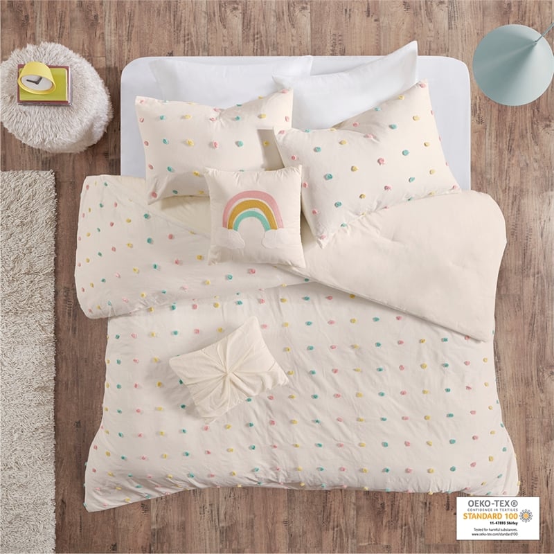 Urban Habitat Callie Cotton Jacquard Pom Pom Comforter Set in Multi