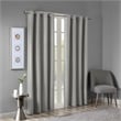 SunSmart Maya Printed Heathered Blackout Grommet Top Curtain Panel in Grey