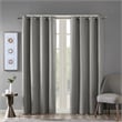 SunSmart Maya Printed Heathered Blackout Grommet Top Curtain Panel in Grey