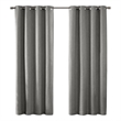 SunSmart Maya Printed Heathered Blackout Grommet Top Curtain Panel in Grey