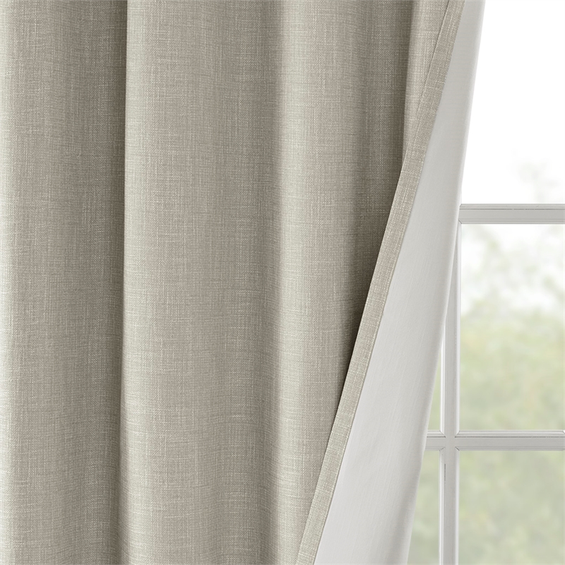 SunSmart Maya Printed Heathered Blackout Grommet Top Curtain Panel in Taupe