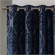SunSmart Mirage Knitted Jacquard Damask Total Blackout Grommet Top Curtain Panel