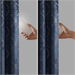 SunSmart Mirage Knitted Jacquard Damask Total Blackout Grommet Top Curtain Panel