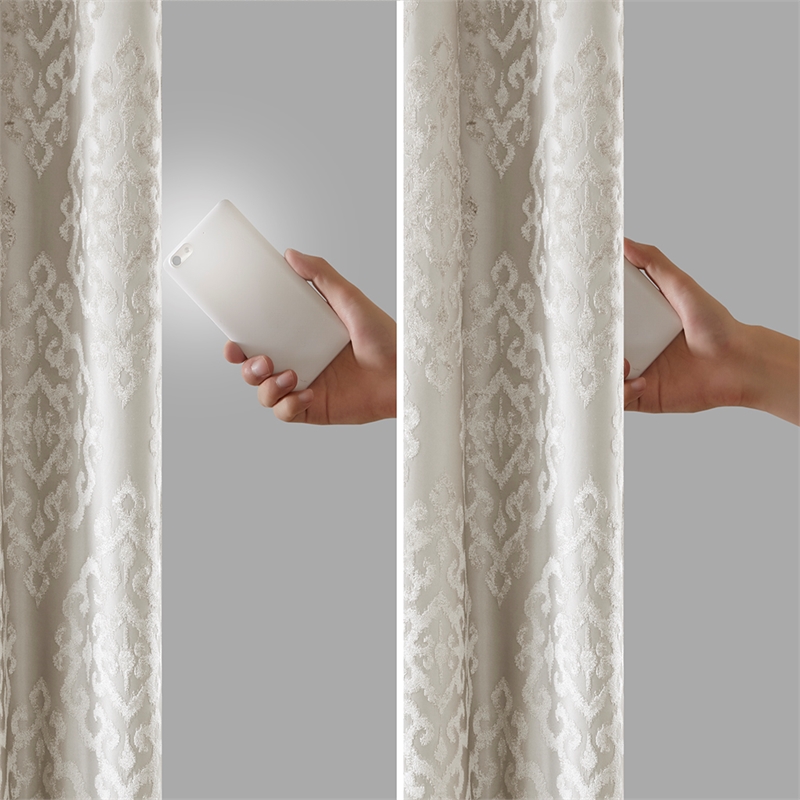 SunSmart Mirage Knitted Jacquard Damask Total Blackout Grommet Top Curtain Panel