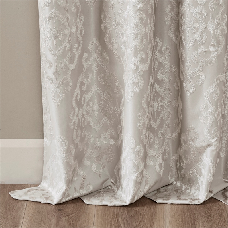 SunSmart Mirage Knitted Jacquard Damask Total Blackout Grommet Top Curtain Panel