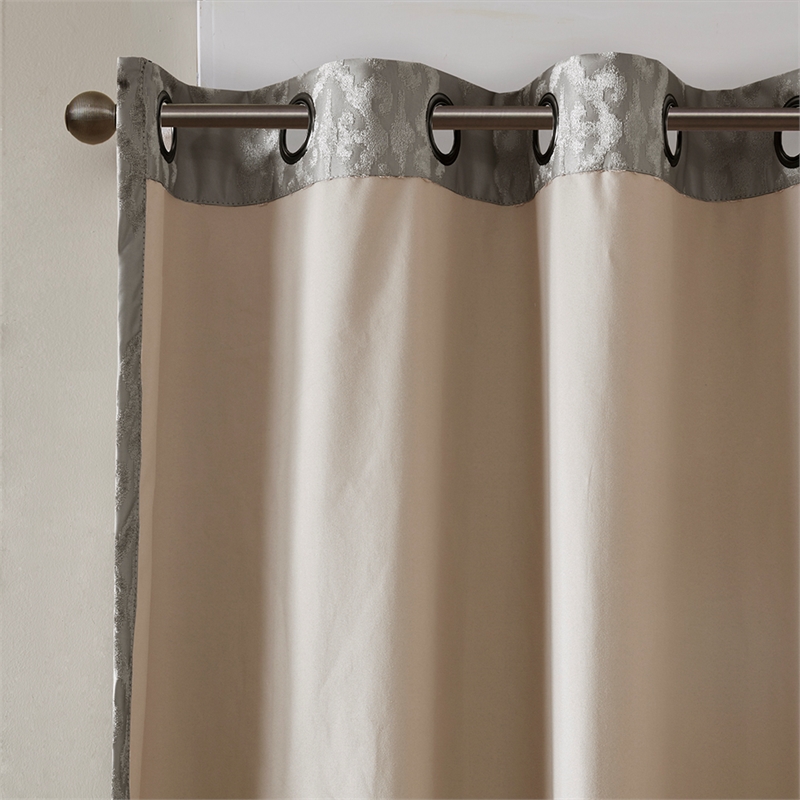 SunSmart Mirage Knitted Jacquard Damask Total Blackout Grommet Top Curtain Panel