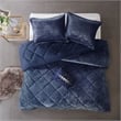 Intelligent Design Felicia Velvet Comforter Set in Navy
