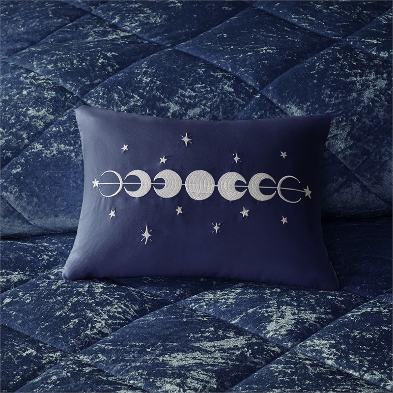 Intelligent Design Felicia Velvet Comforter Set in Navy