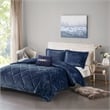 Intelligent Design Felicia Velvet Comforter Set in Navy