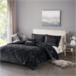 Intelligent Design Felicia Velvet Comforter Set in Black
