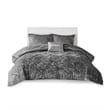 Intelligent Design Felicia Velvet Comforter Set in Grey