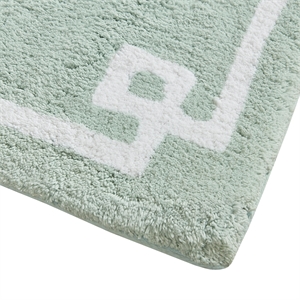 madison park evan cotton tufted bath rug 24x40 in seafoam