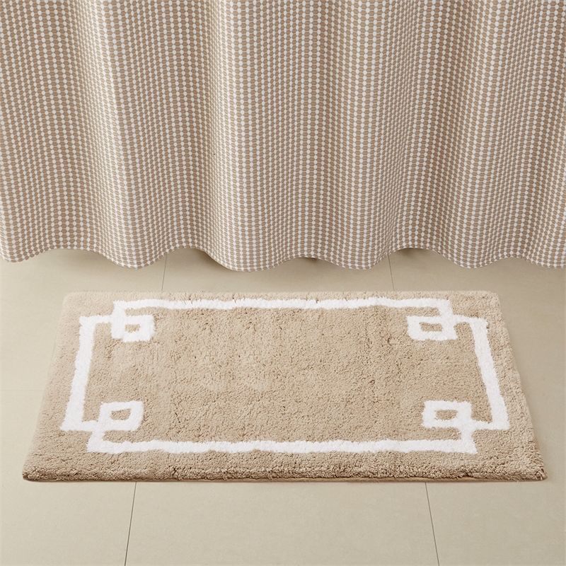 Madison Park Evan Cotton Tufted Bath Rug 24x40 in Taupe