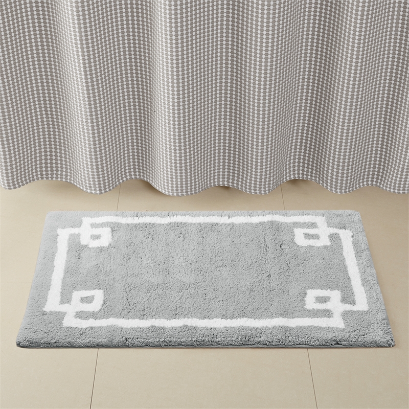 Madison Park Evan Cotton Tufted Bath Rug 24x72 in Grey
