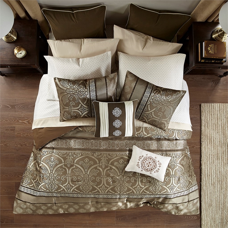 Madison Park Essentials Zara 16 Piece Comforter Set with 2 Bed Sheet Sets